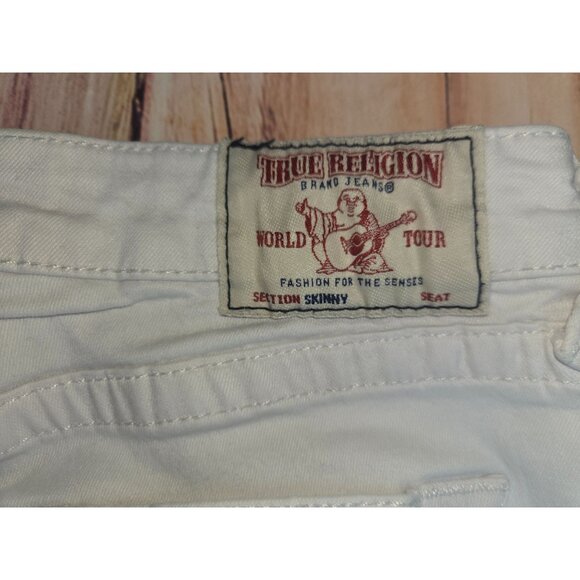 True Religion World Tour Womens White Skinny Jeans 28x28 - Picture 6 of 11